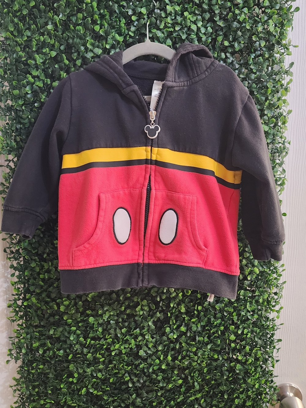 Disney Mickey Mouse Red & Black Hooded Zip-Up for Kids - 3T